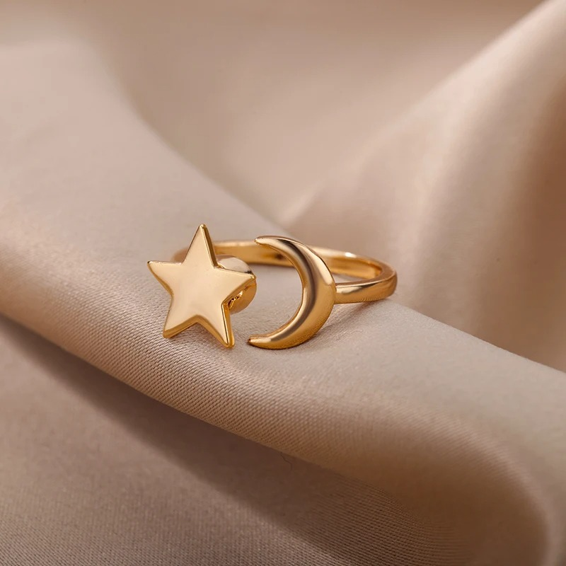 Bague Anxiete Ajustable Astre Lunaire